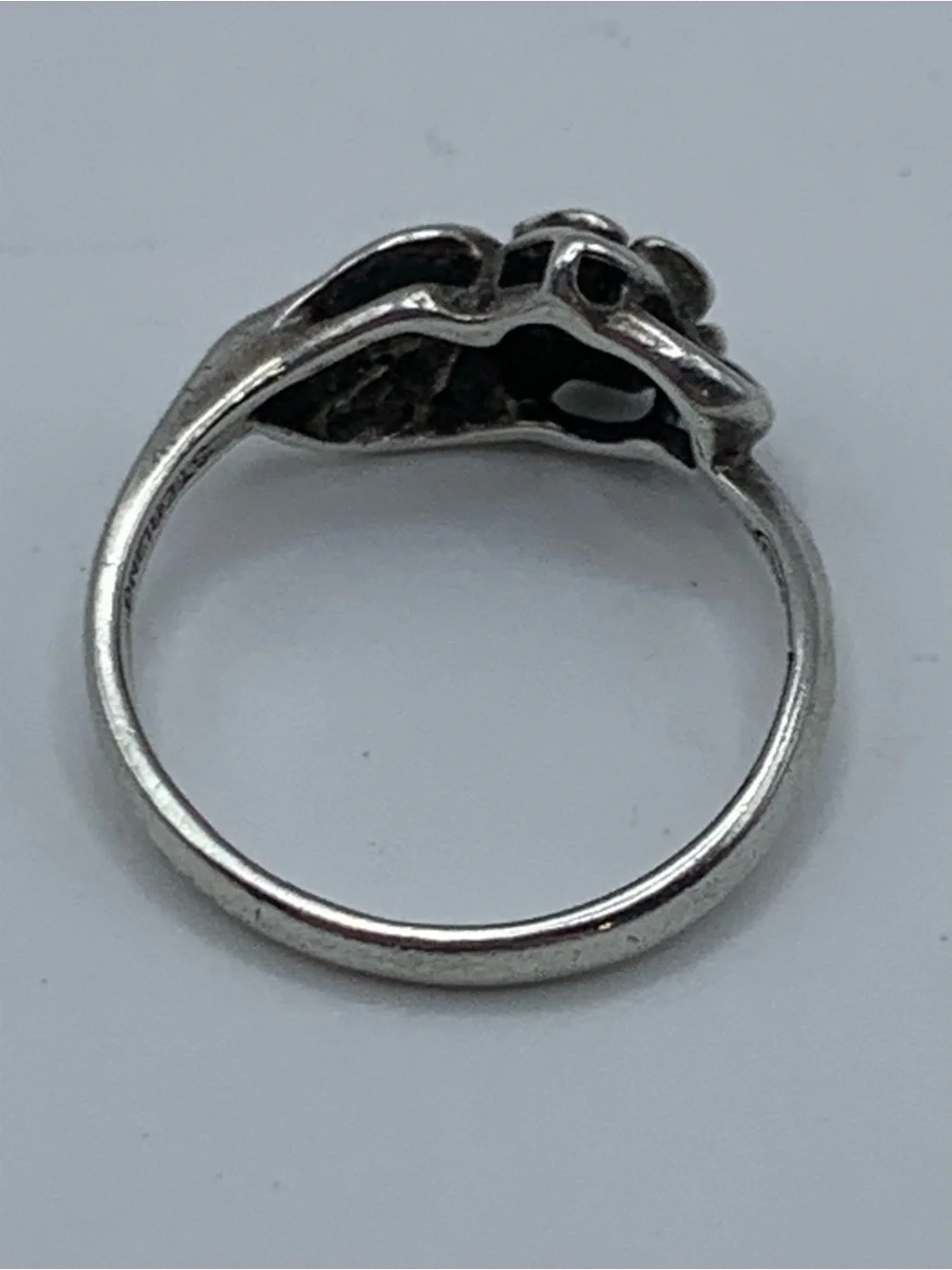 Vintage Shube's Sterling Silver Flower Leaf Ring Size 4.75